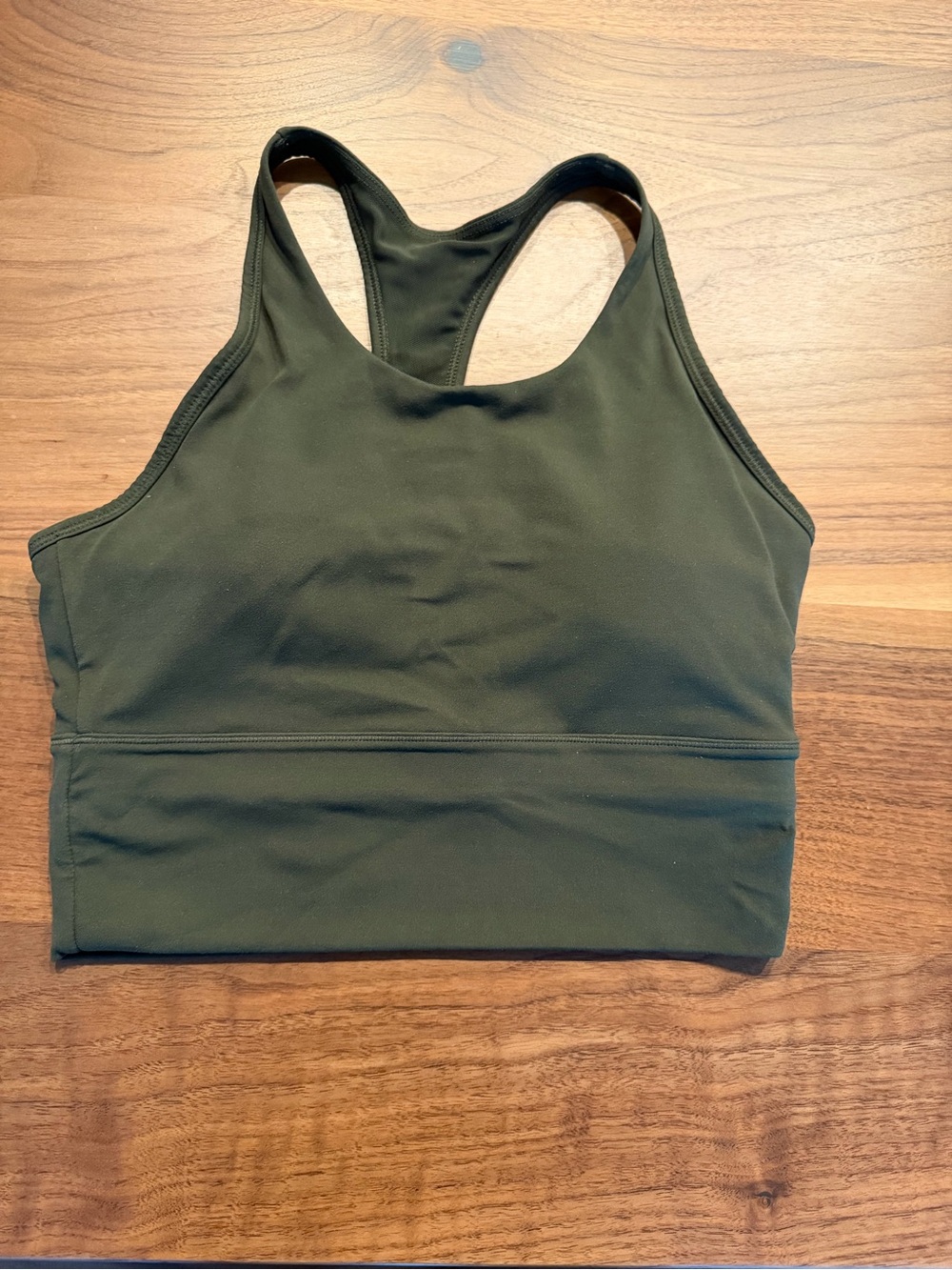 Women’s Olive Green High-Waist Bike Shorts and Tank Top - Picture 3 of 6